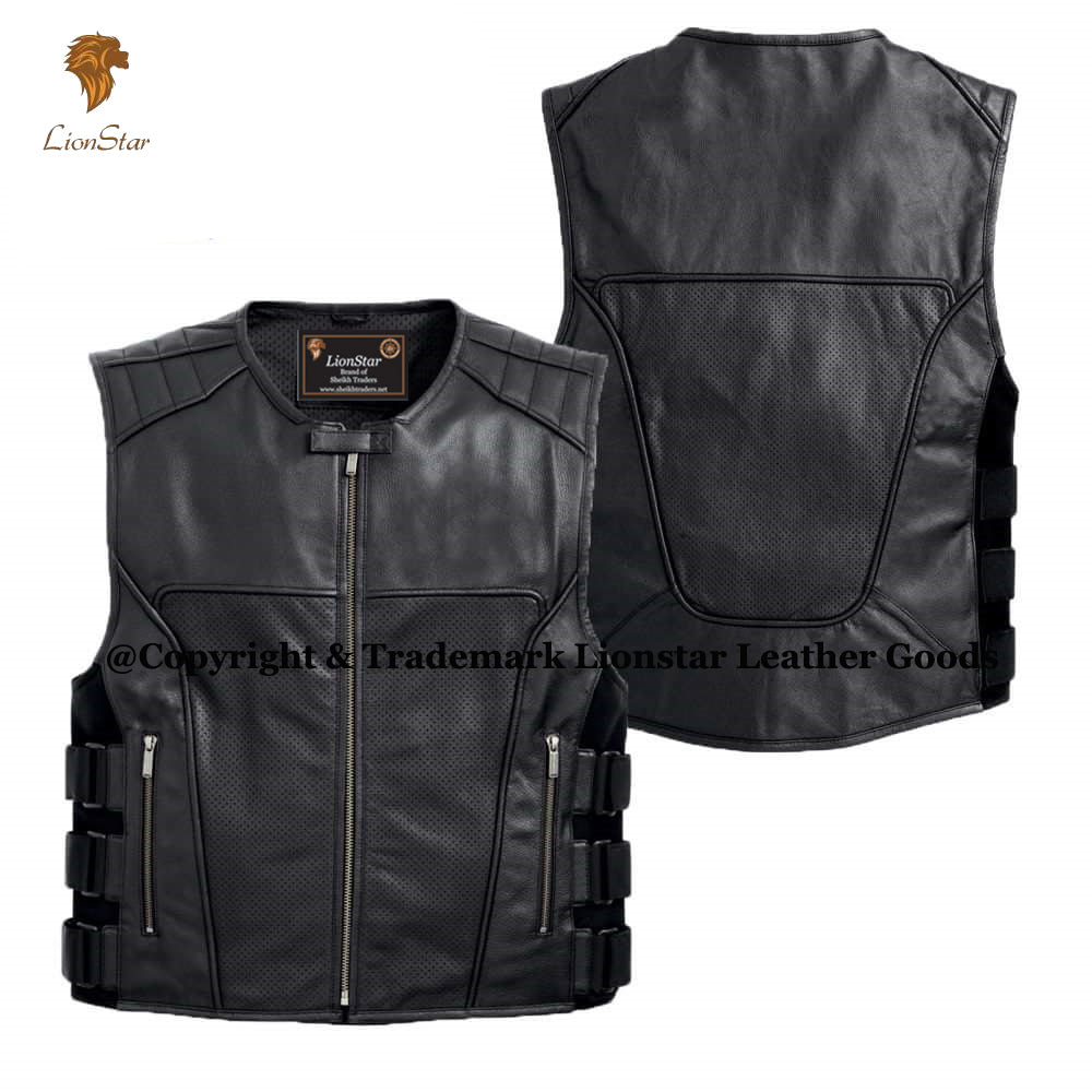 Biker Leather Vest Dual