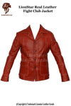 Men's Fight Club Tyler Durden Black & Red Sheepskin Jacket