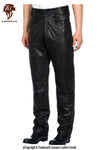 Men's Black Sheepskin Leather Pants