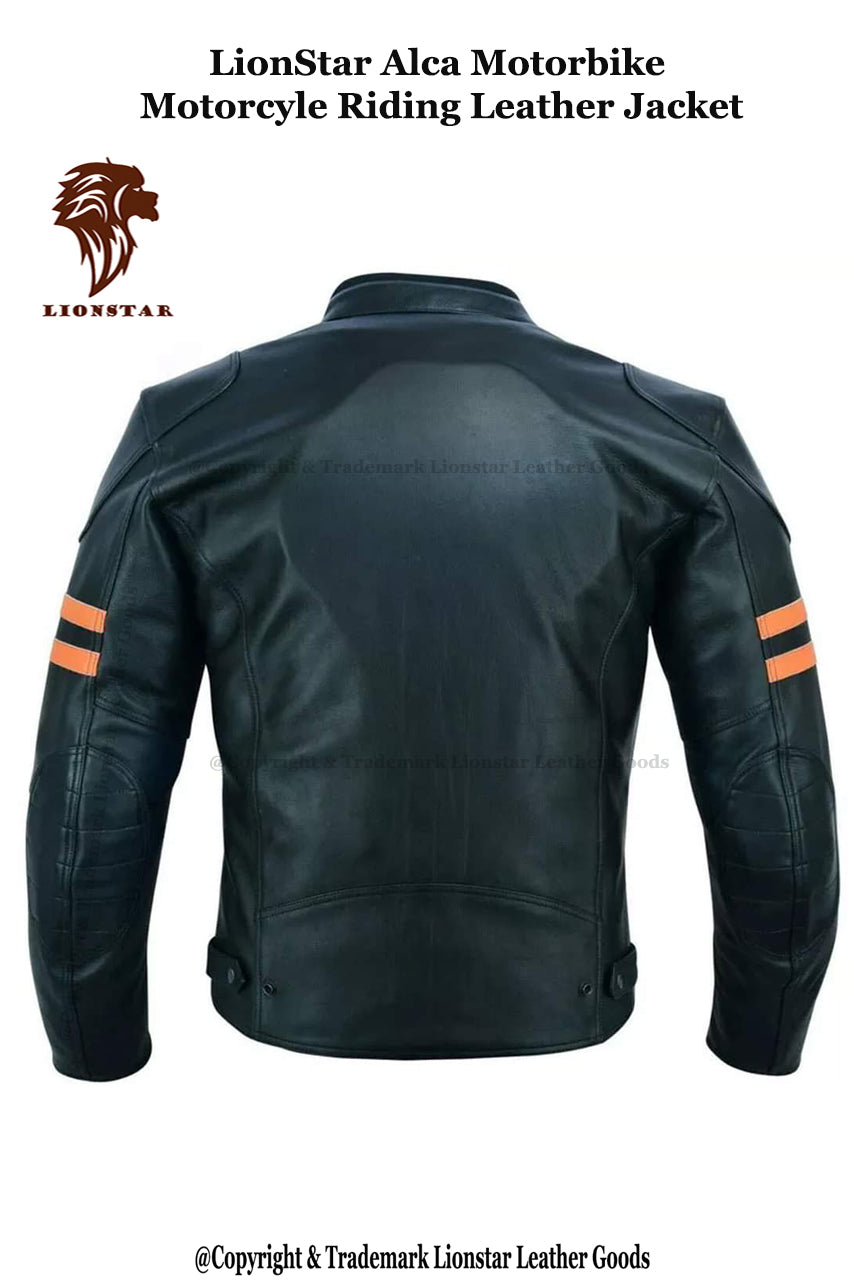 Womens Biker Leather Jacket Back