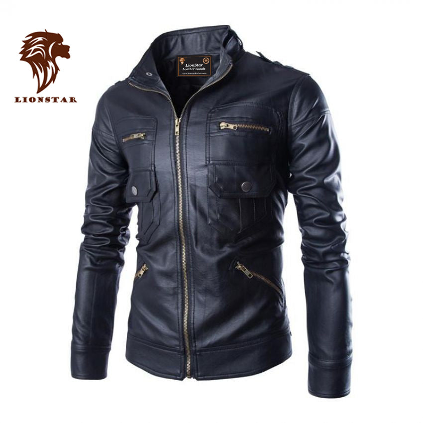 Leather Bomber Jacket Front