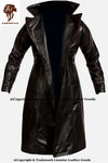 Men's Gothic Dracula Leather Trench Coat