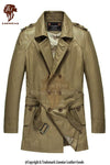 Men's Formal Double-Breasted Leather Coat