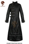 Men's Steampunk Leather Trench Coat