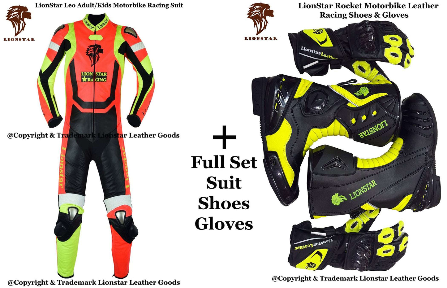 Motorbike Leather Suit Shoes Gloves