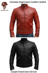 Men's Superman "S" Logo Sheepskin Biker Jacket