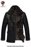 Men's Ranger Leather Trench Coat with Fur Collar