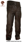 Men's Brown Sheepskin Leather Pants