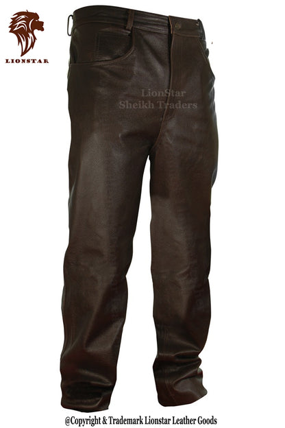 Brown Leather Pants Front