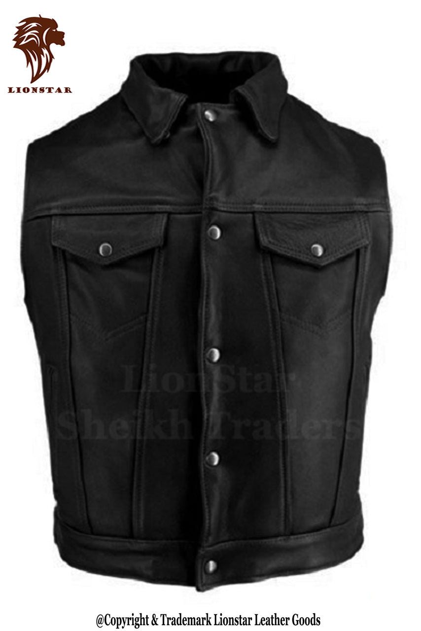 Black Leather Vest