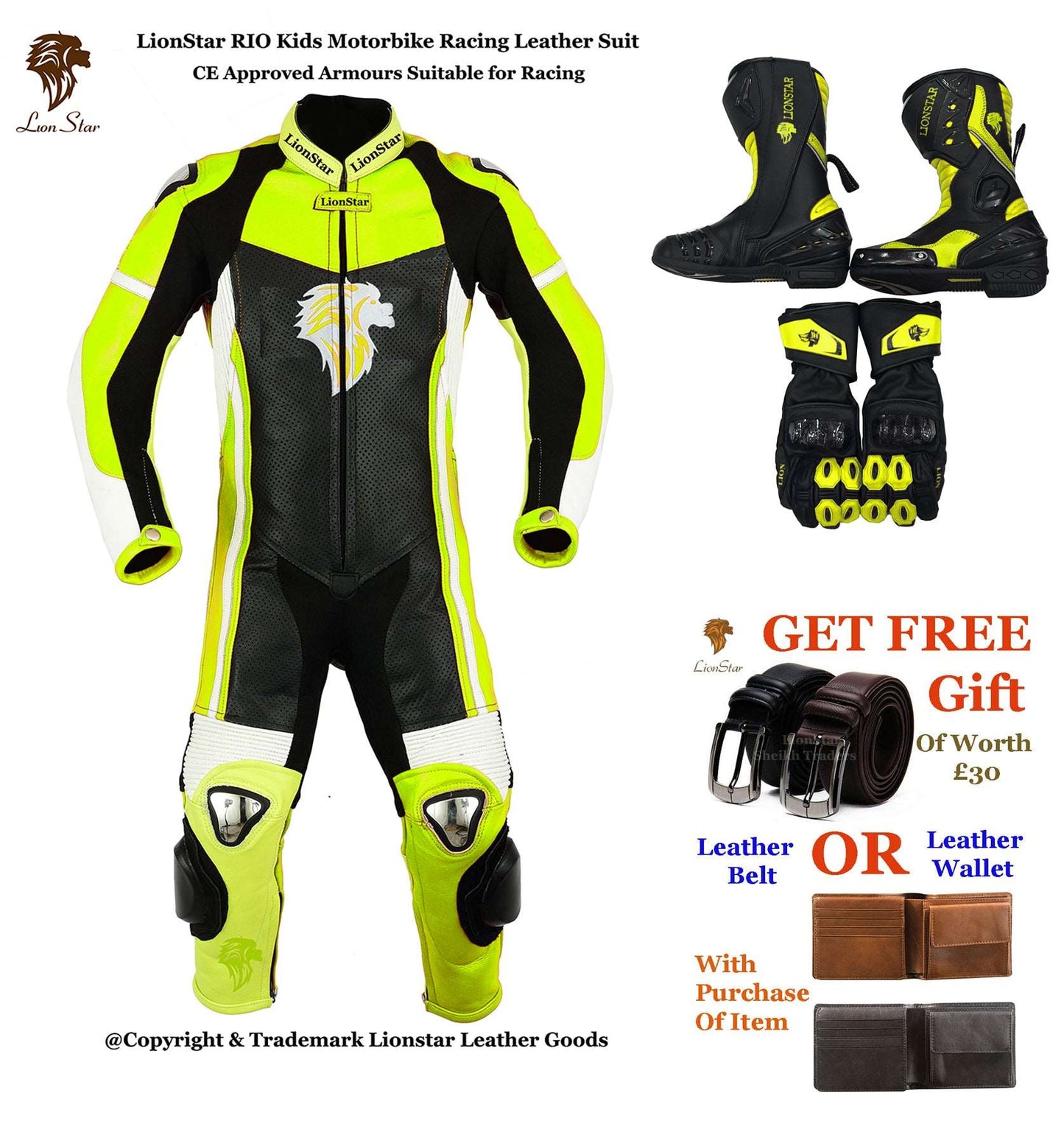 Biker Racing Suit Yellow Set
