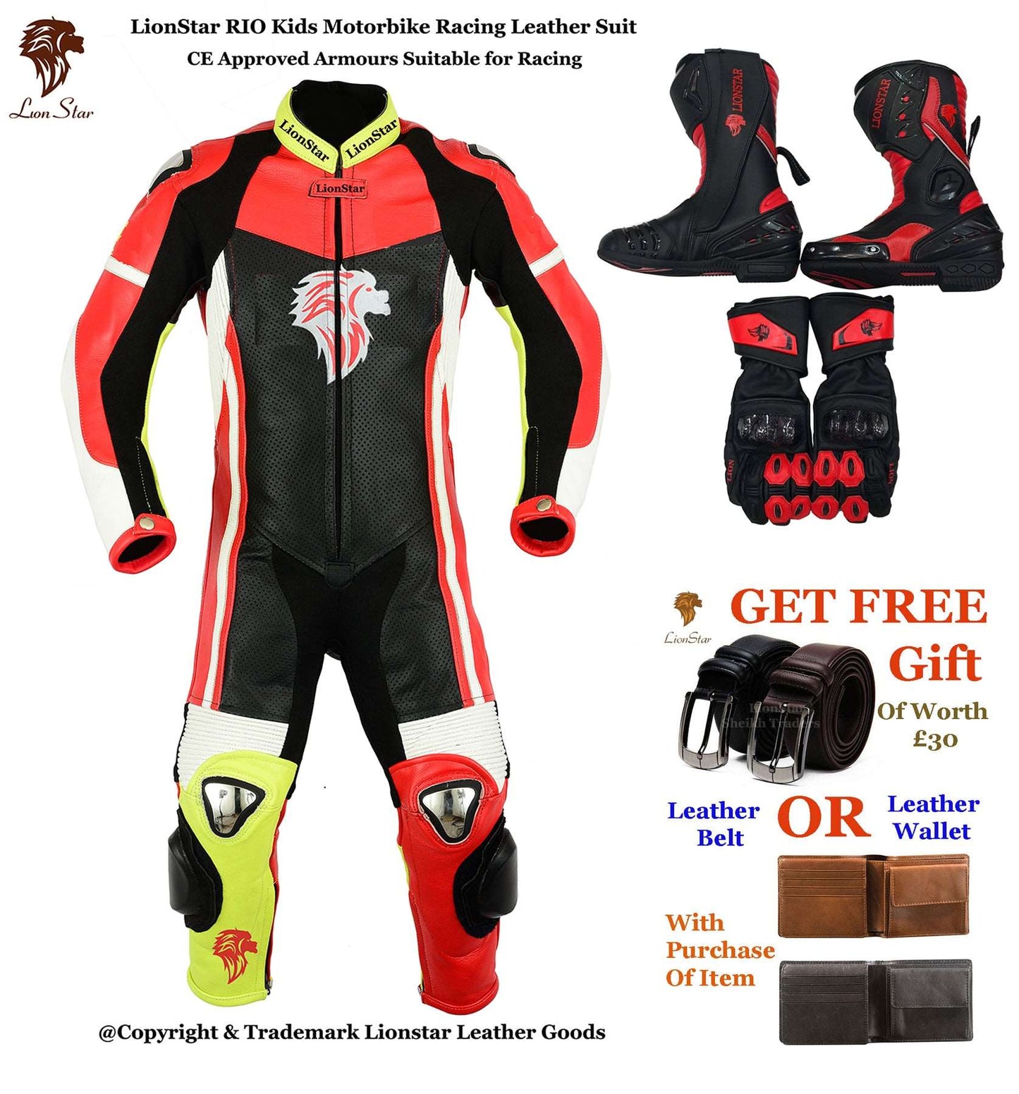 Biker Racing Suit Red Set