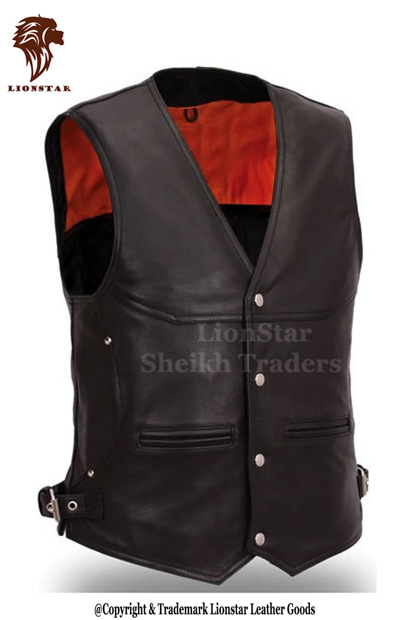 Cowboy Leather Vest Front