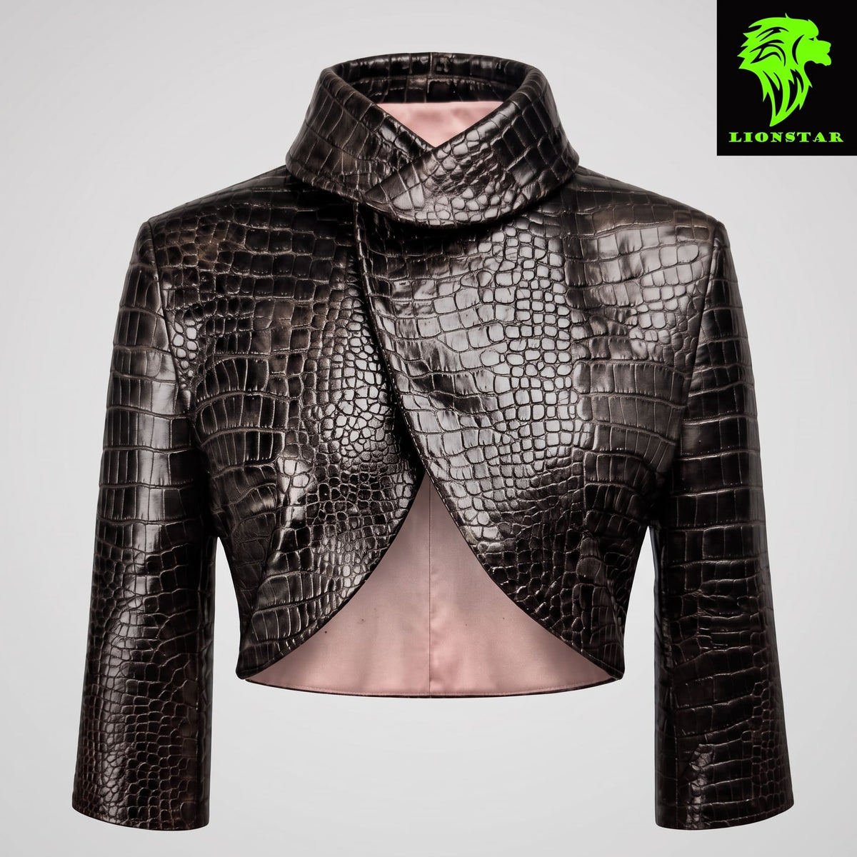 LionStar Ladies Genuine Crocodile Leather Premium Jacket | Black Brown