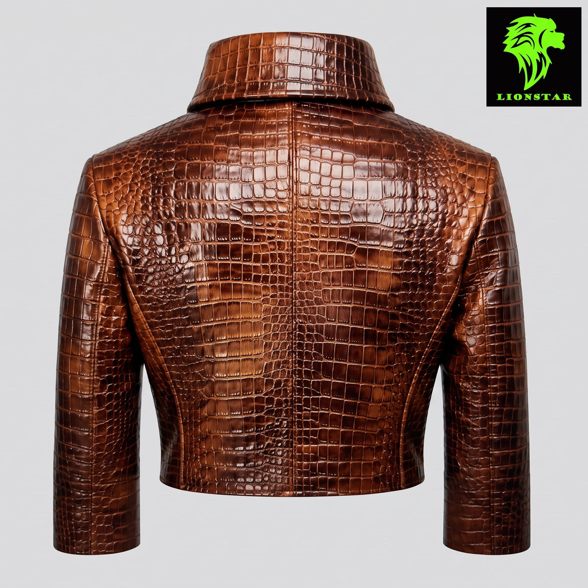LionStar Ladies Genuine Crocodile Leather Premium Jacket | Black Brown