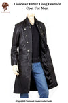 Men's Fitted Long Leather Coat