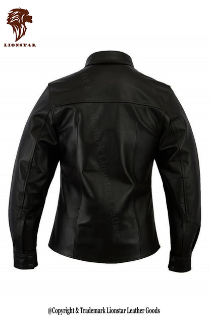 Leather Shirt Mens Back