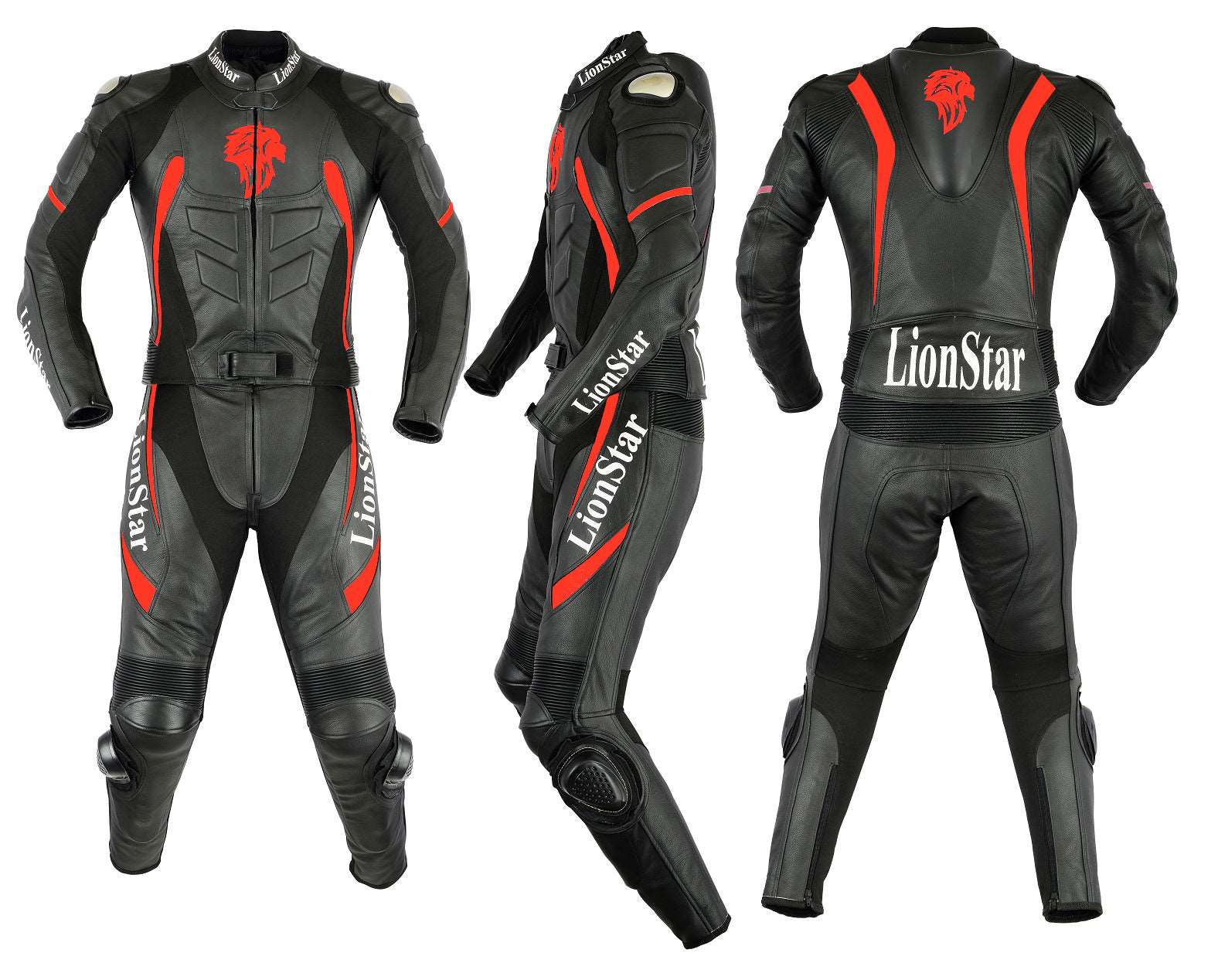 Lionstar Panther Unisex Kids/Adults Motorbike Racing Leather Motorcycle Suit /Full Set (2 Colors Available)