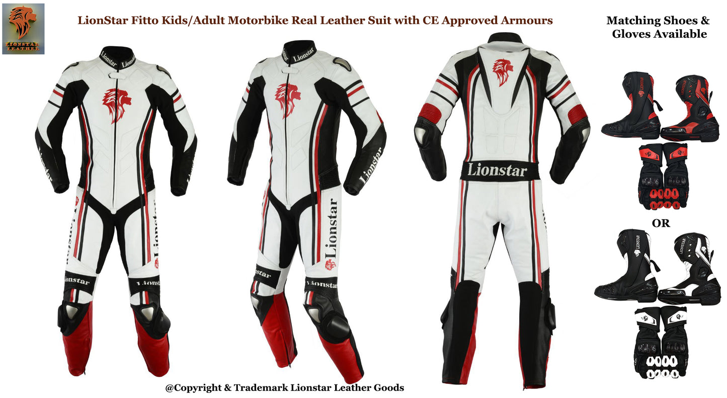 Motorcycle Racing Leathers Red Full Set