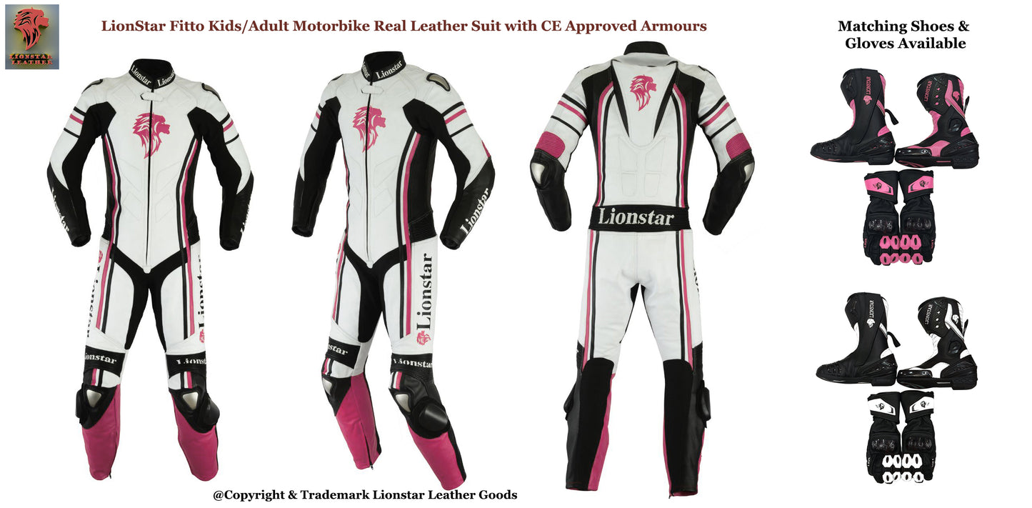 Motorcycle Racing Leathers Pink Full Set