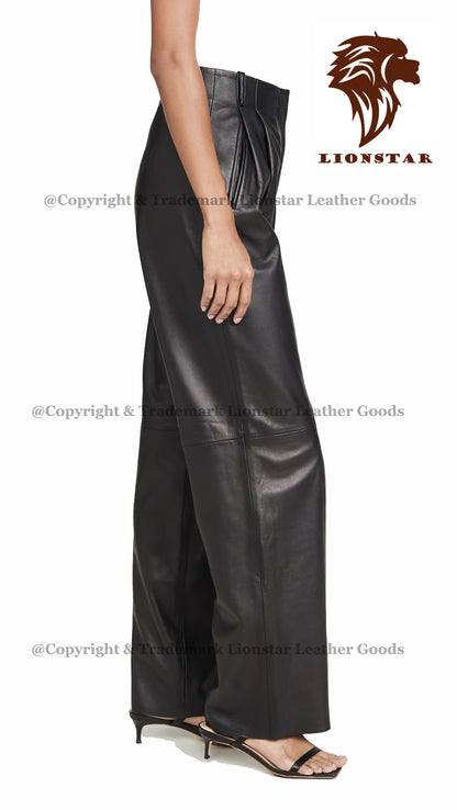 Ladies Leather Trousers Side