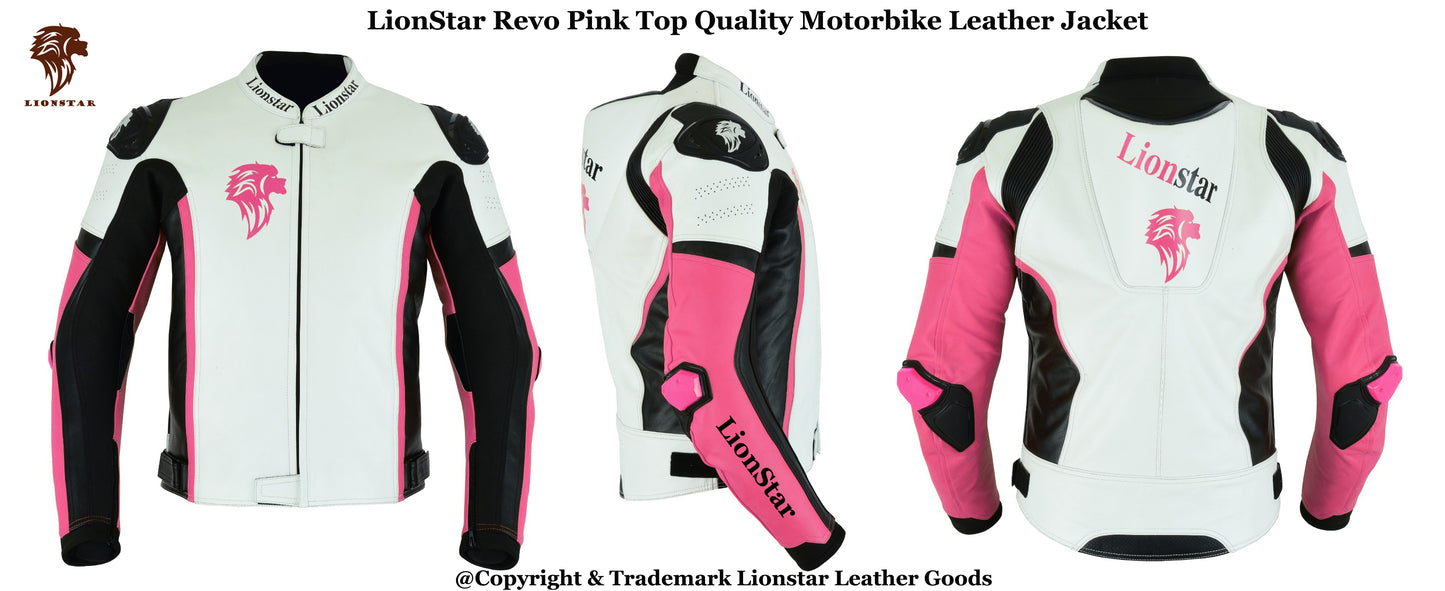 Motorcycle Leather Jacket Pink