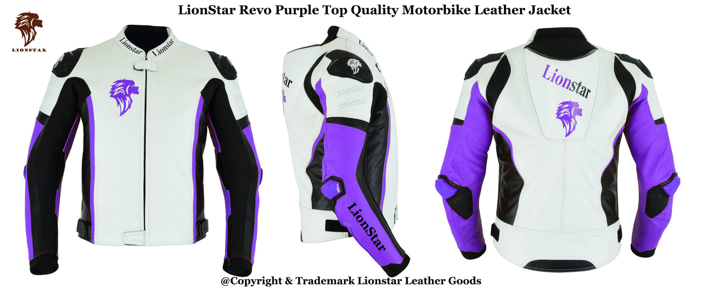 Motorcycle Leather Jacket Purple