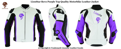 Motorcycle Leather Jacket Purple