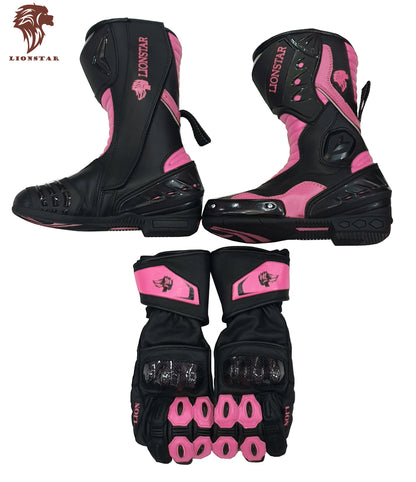 Motorcycle Boots Pink