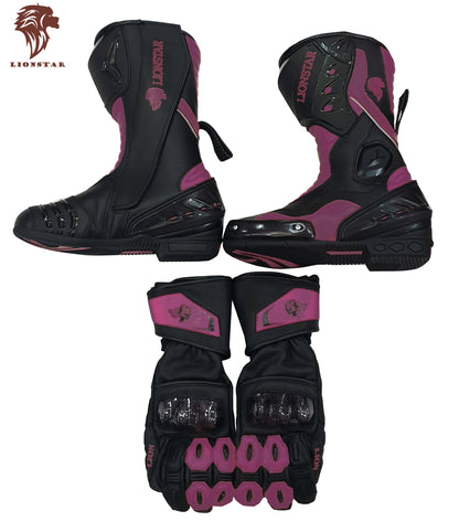 Motorcycle Boots Purple