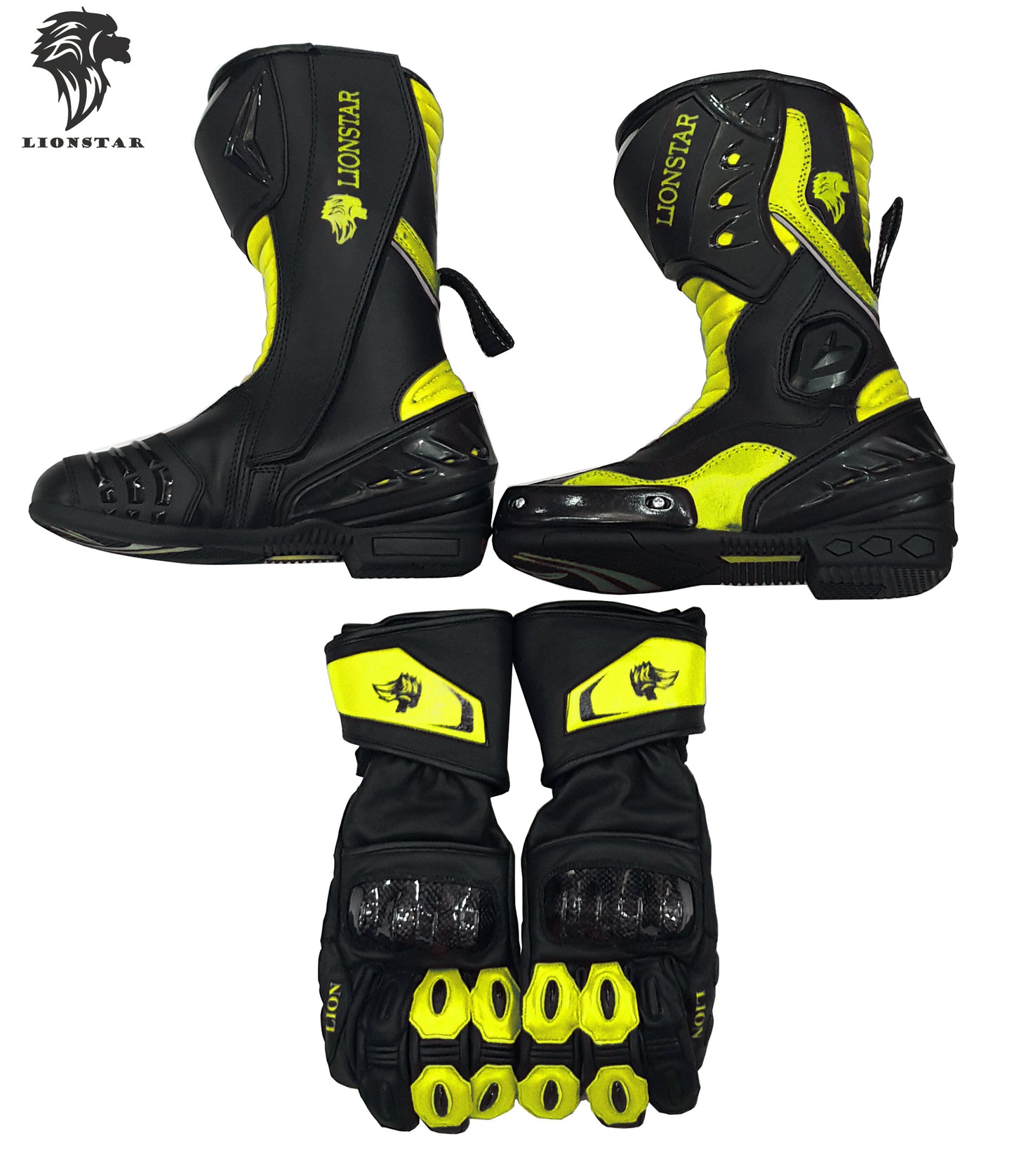 Motorcycle Boots Fluorescent Yellow