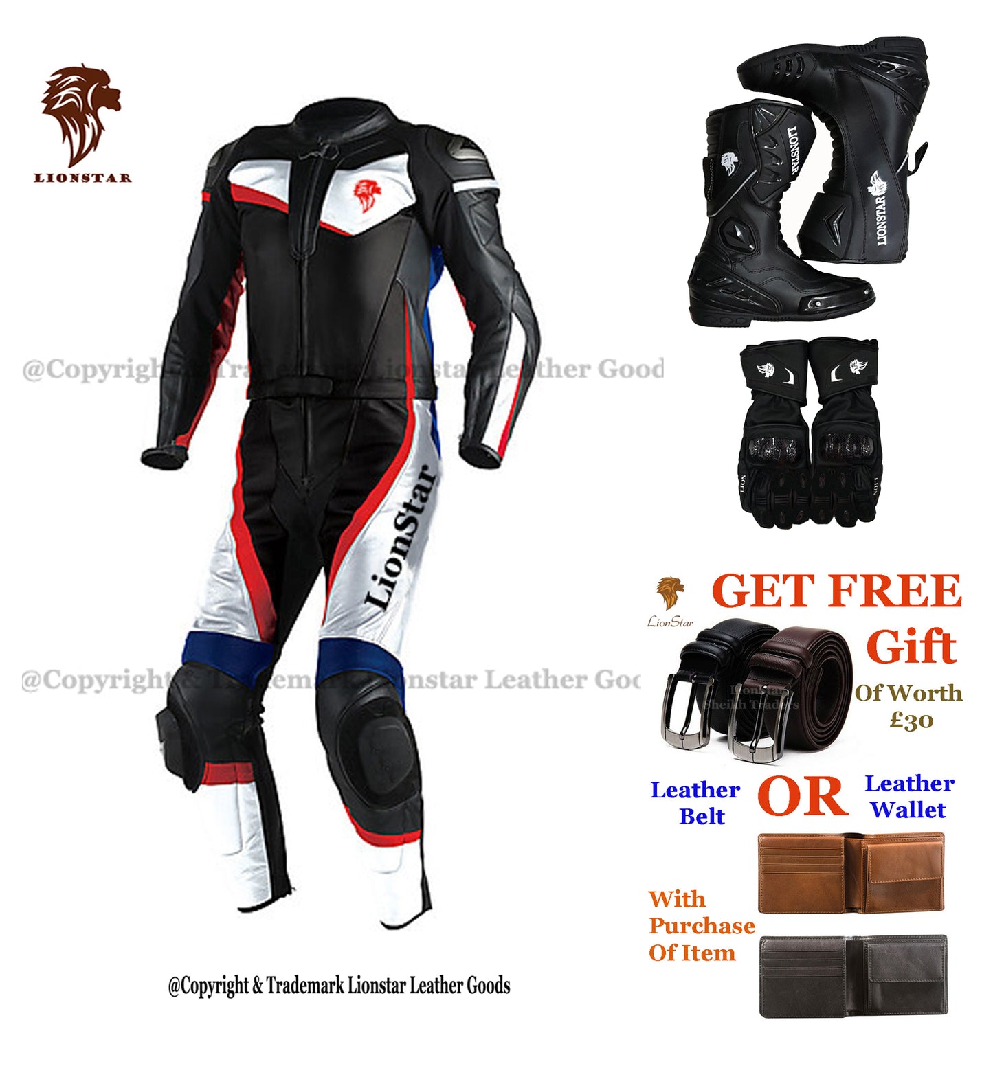 Premium Leather Racing Suit Full Set