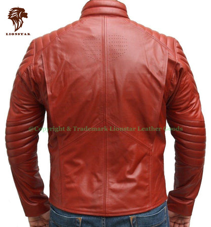 Superman Leather Jacket Red Back