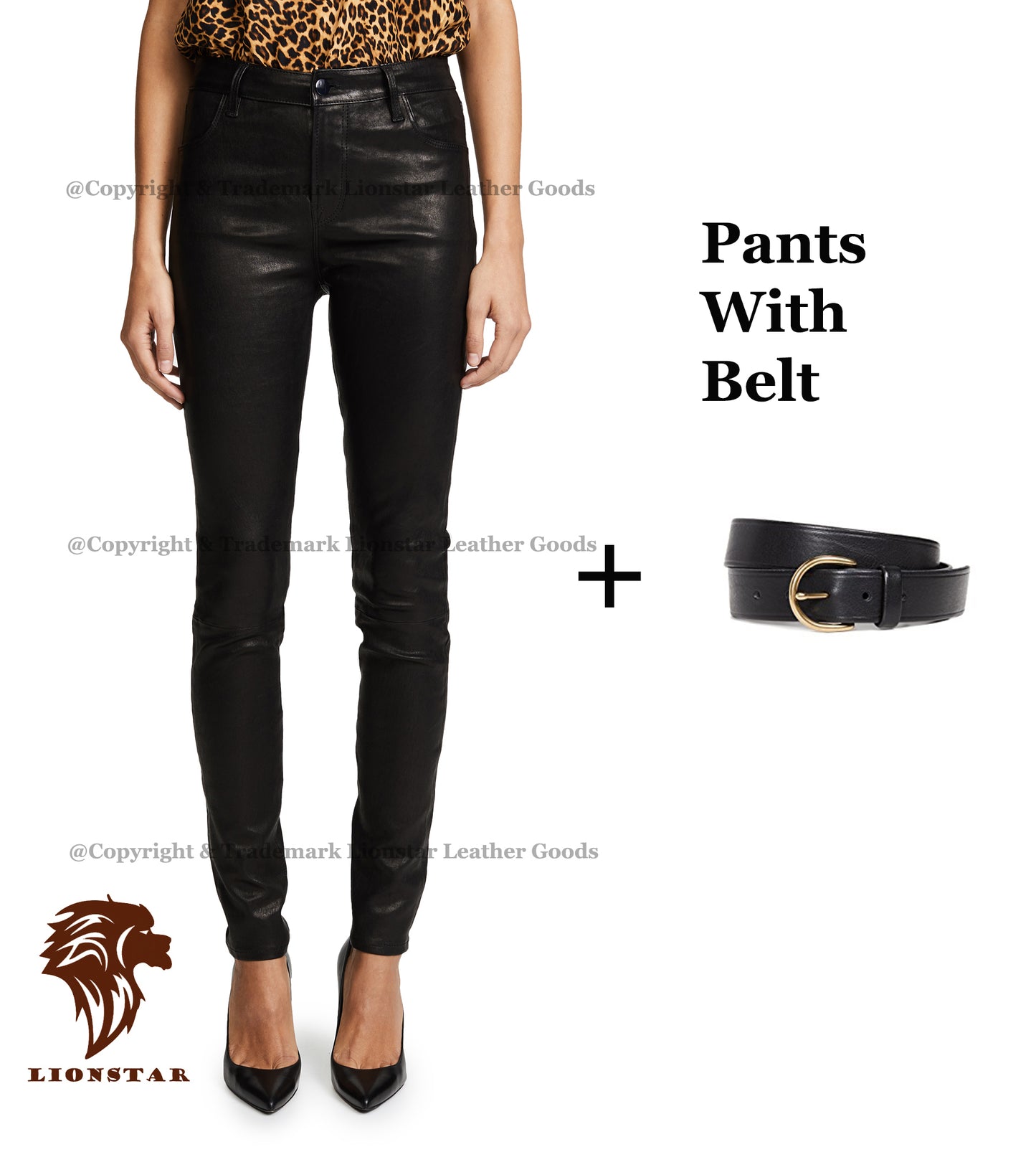 Black Leather Pants with Belt
