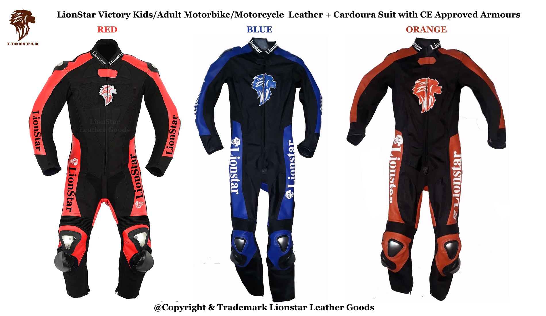 Kids Motorbike Suit 3 Color Front