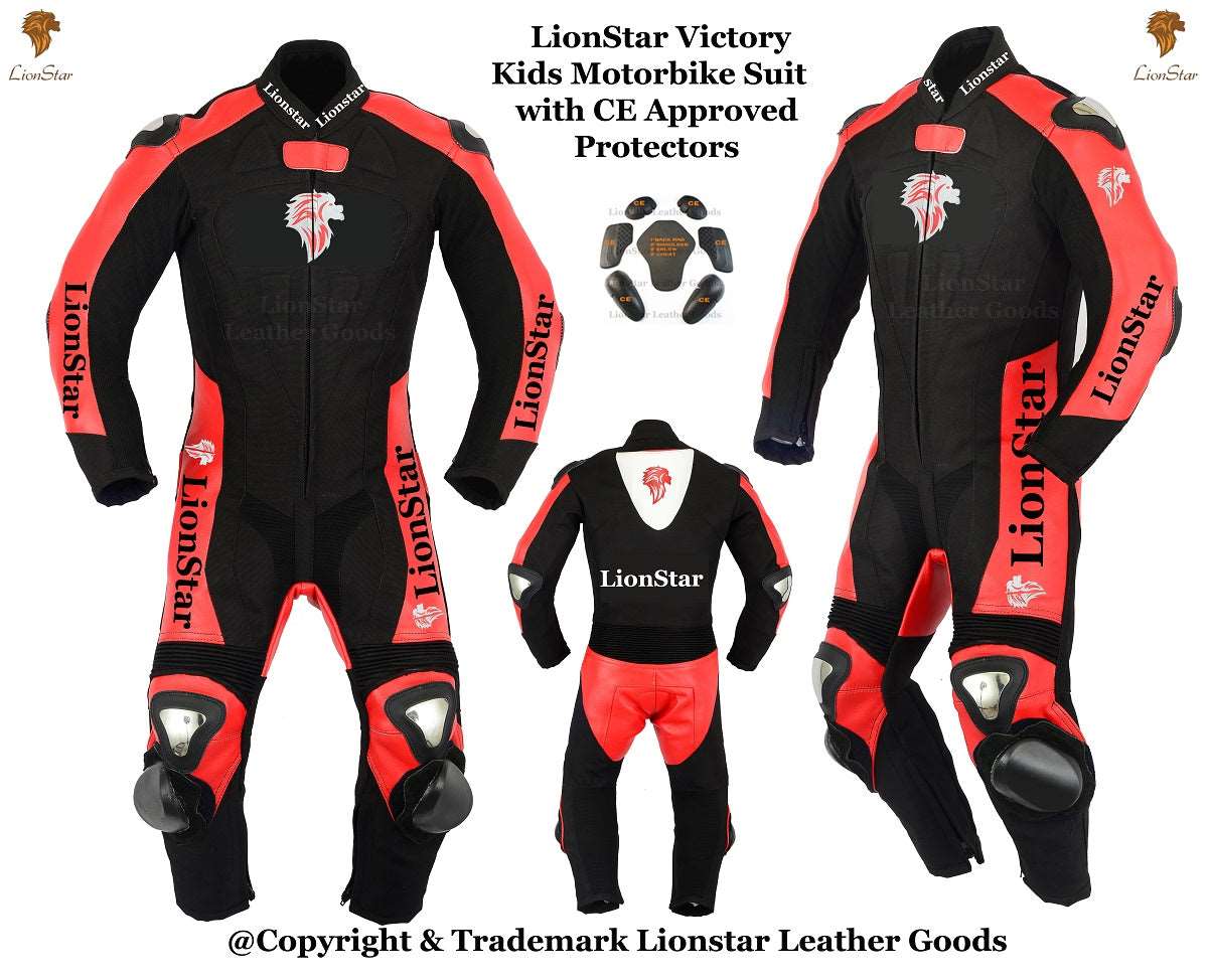 Kids Motorbike Suit Red Full