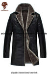 Men's Winter Leather Overcoat with Fur Lining