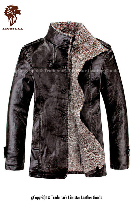 Men's Winter Leather Coats with Fur on Sale