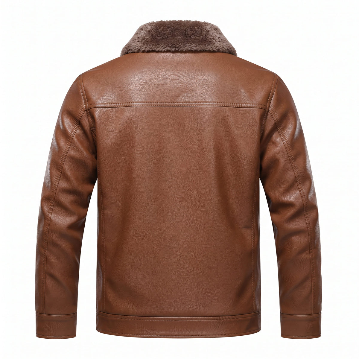 Lionstar Men's Genuine Cowhide Leather Winter Jacket with Fur Lining – Brown & Black