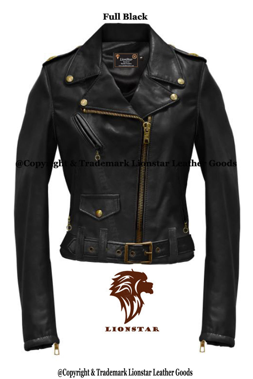 Ladies genuine leather jacket Black