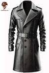 Men's Duster Leather Trench Coat