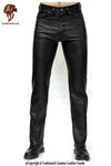 Men's Black Sheepskin Leather Pants
