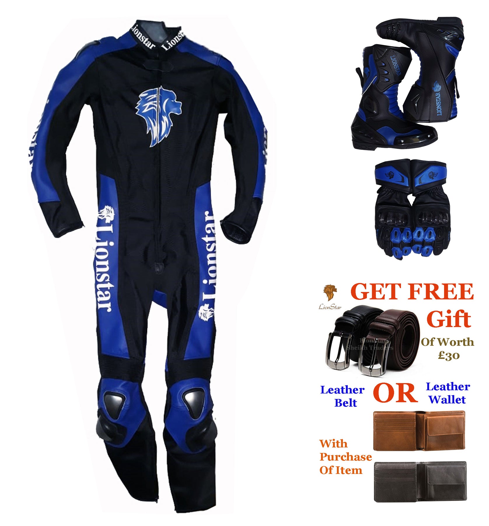 Kids Motorbike Suit Blue Set