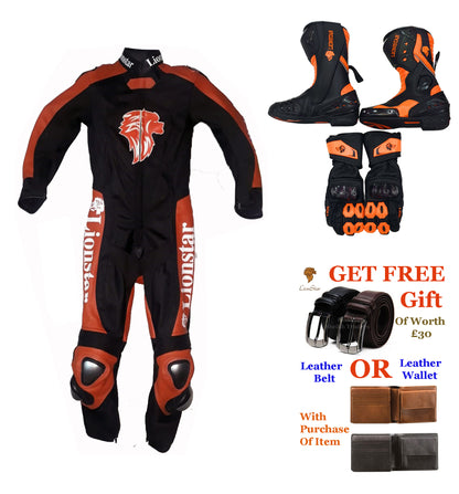 Kids Motorbike Suit Orange Set