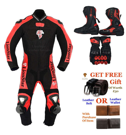 Kids Motorbike Suit Red Set