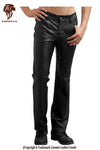 Men's Black Sheepskin Biker Pants